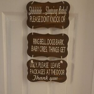 Wooden Baby Sleeping Door Sign